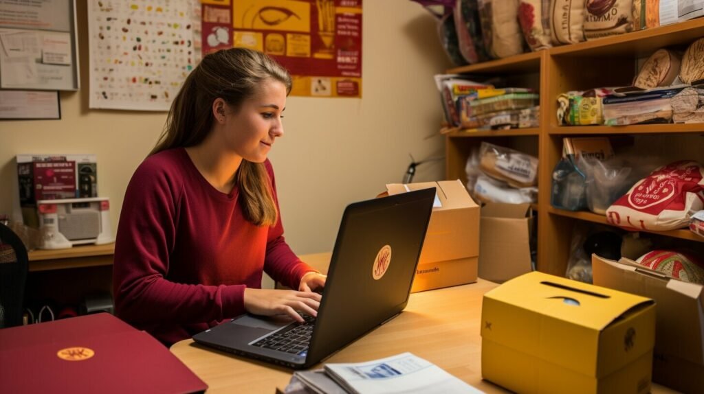 Student Ordering Food Online